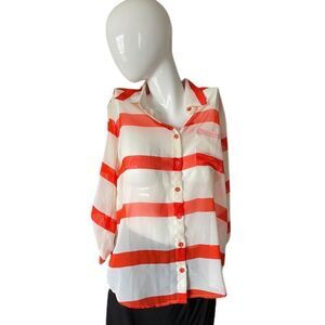 Timing Sheer Button-Up Blouse